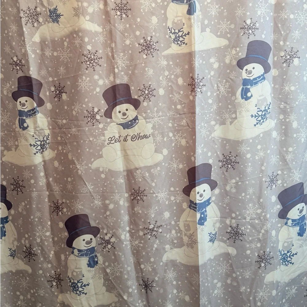 Two Holiday Shower Curtains